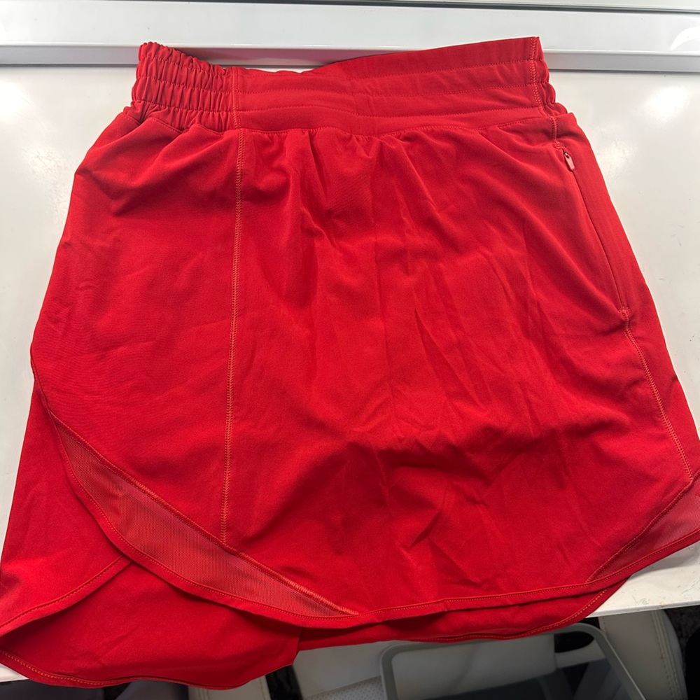 Lululemon Athletica Bold Red Skirt with built in short/pockets